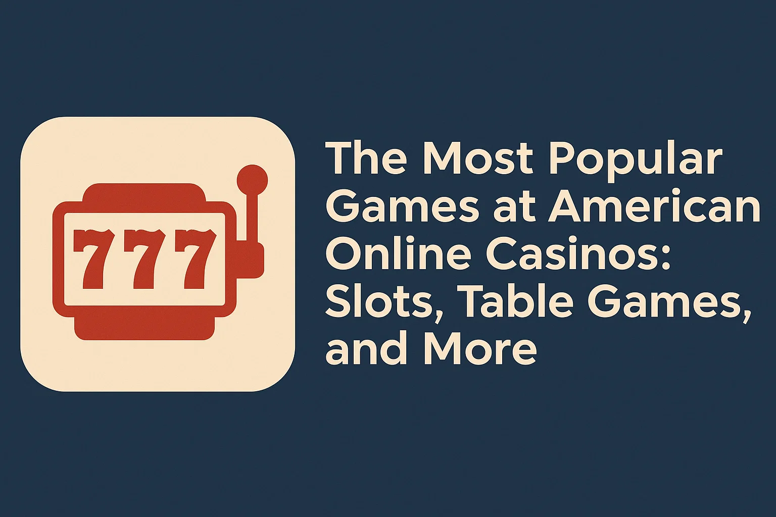 The Most Popular Games at American Online Casinos: Slots, Table Games, and More